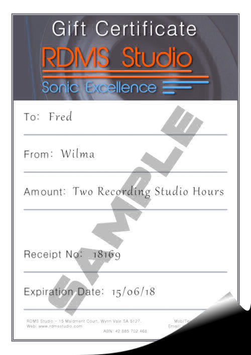 RDMS Studio Gift Certificate